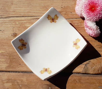Small Yellow Butterfly Earring Dish