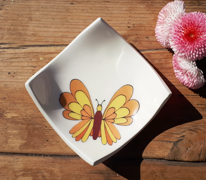 Large Yellow Butterfly Side Earring Dish